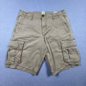 Gap Mens Tan Khaki Cargo Shorts Size 30 Cotton Multi Pocket Casual Utility
